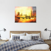 ウェストミンスターパレスアンドブリッジ キャンバスプリント (インサイチュ (寝室))