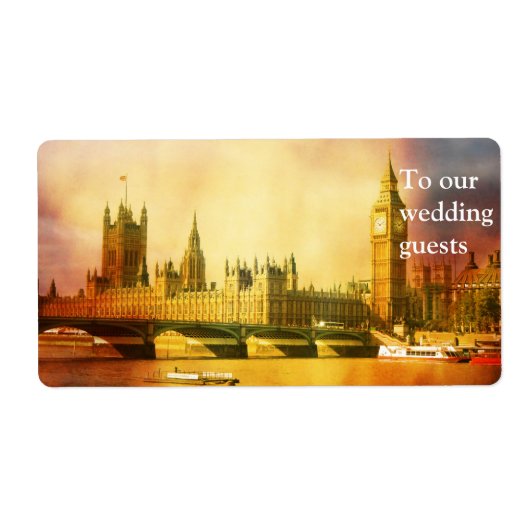 ウェストミンスター宮殿とビッグベンとの橋 ラベル (正面)