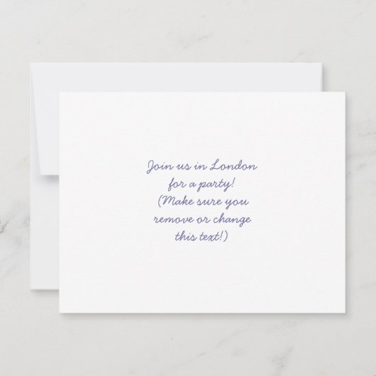 ウェストミンスター宮殿とビッグベンとの橋 招待状 (裏面)