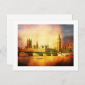 ウェストミンスター宮殿とビッグベンとの橋 招待状 (正面/裏面)