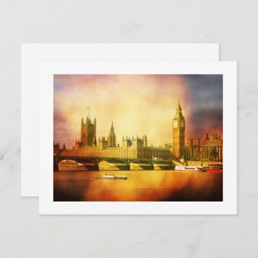 ウェストミンスター宮殿とビッグベンとの橋 招待状 (正面/裏面)