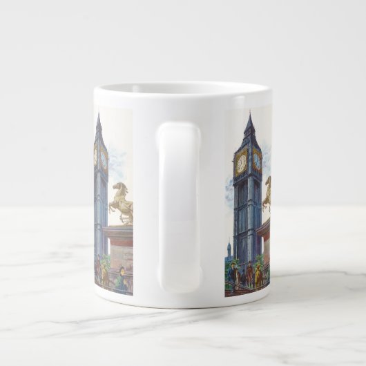 ウェストミンスター宮殿のビッグベンクロックタワー ジャンボコーヒーマグカップ (裏面)