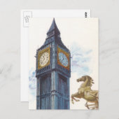 ウェストミンスター宮殿のビッグベンクロックタワー ポストカード (正面/裏面)