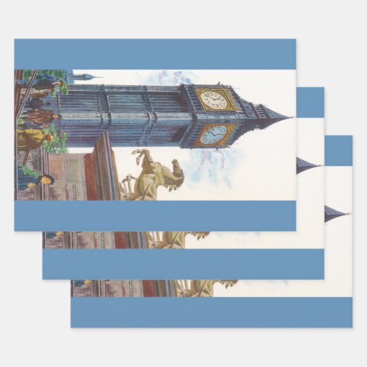 ウェストミンスター宮殿のビッグベンクロックタワー ラッピングペーパーシート (セット)