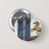 ウェストミンスター宮殿のビッグベンクロックタワー 缶バッジ (正面&裏面)