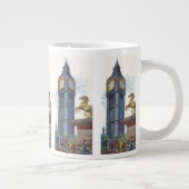 ウェストミンスター宮殿のビッグベン時計塔 ジャンボコーヒーマグカップ (右)