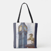 ウェストミンスター宮殿のビッグベン時計塔 トートバッグ (裏面)