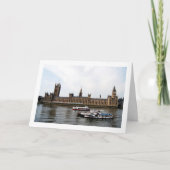 ウェストミンスター宮殿の外の川のボート カード (正面)