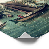 ウェストミンスター橋の下のテムズ ポスター (角)