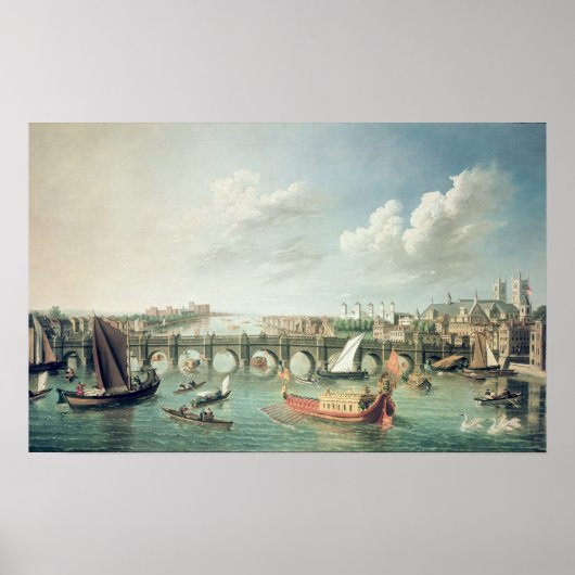 ウェストミンスター橋の下のテムズ ポスター (正面)