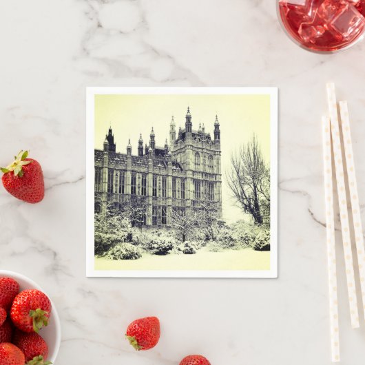 ウェストミンスター、議会、ウィンターロンドン – 英国 スタンダードカクテルナプキン (インサイチュ)