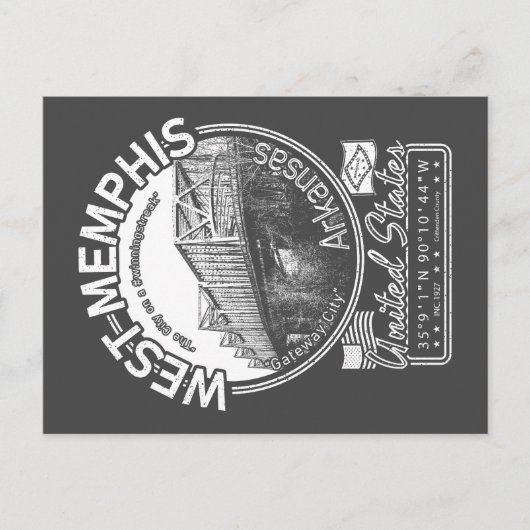 ウェストメンフィスARKANSAS – メンフィス橋 ポストカード (正面)