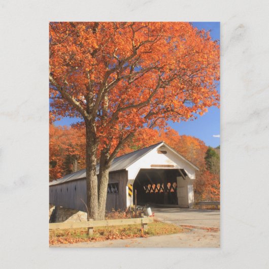 ウェストリバーカバーブリッジとオークバーモント ポストカード (正面)