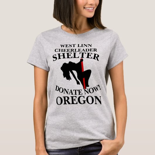 ウェストリン高校チアリーダー保護シェルター寄付オレゴン Tシャツ (正面)