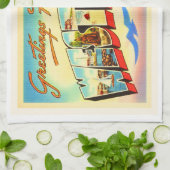 ウェストリーロードアイランドRIヴィンテージトラベル土産 キッチンタオル (折り畳み)