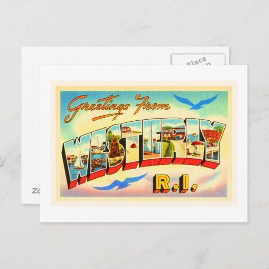 ウェストリーロードアイランドRIヴィンテージトラベル土産 ポストカード (正面/裏面)