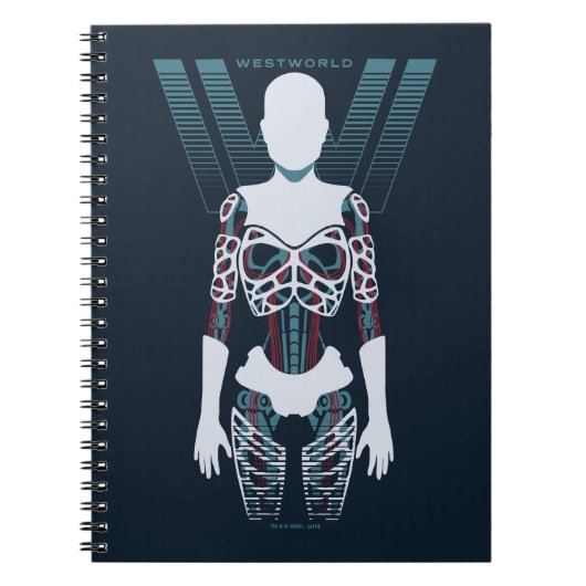 ウェストワールド |アンドロイドスケルトンのロゴ ノートブック (正面)