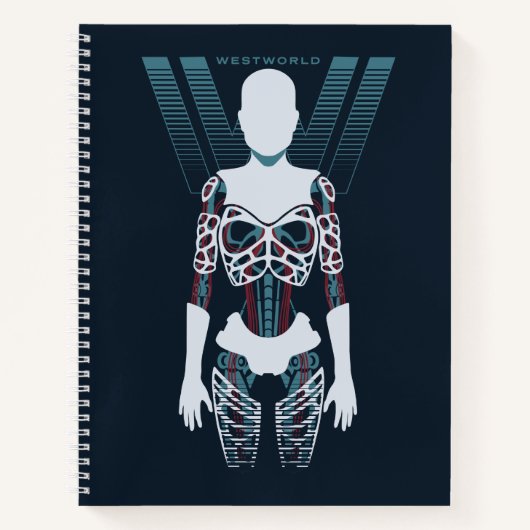 ウェストワールド |アンドロイドスケルトンのロゴ ノートブック (正面)