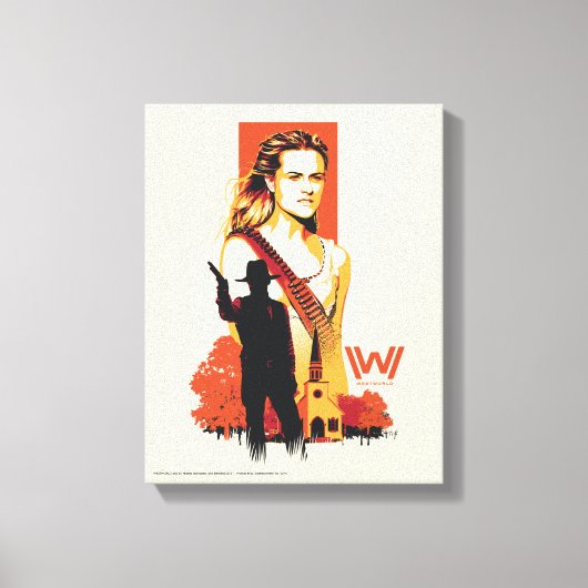 ウェストワールド |ホワイトチャーチのワイアット&マン キャンバスプリント (正面)