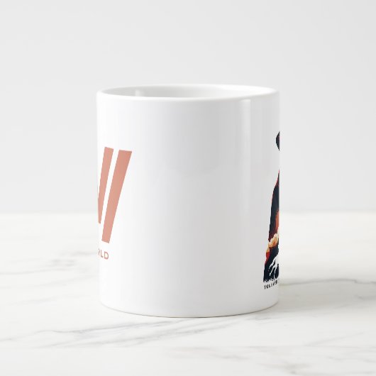 ウェストワールド |黒い砂漠のシルエットの男 ジャンボコーヒーマグカップ (正面)