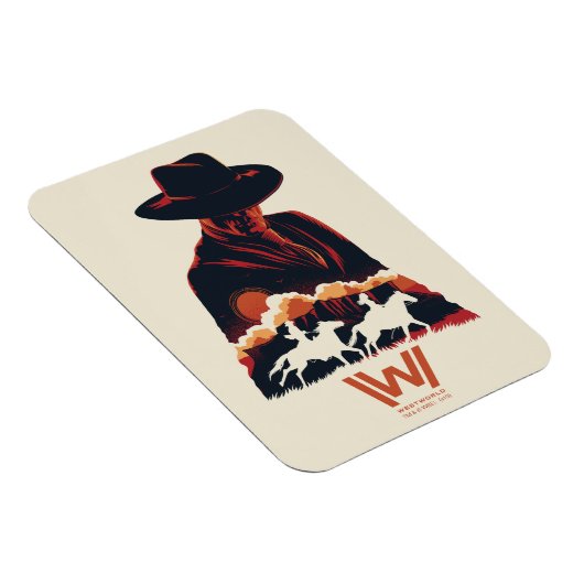 ウェストワールド |黒い砂漠のシルエットの男 マグネット (右側)