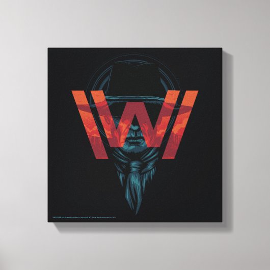 ウェストワールド |黒のロゴグラフィックの男性 キャンバスプリント (正面)