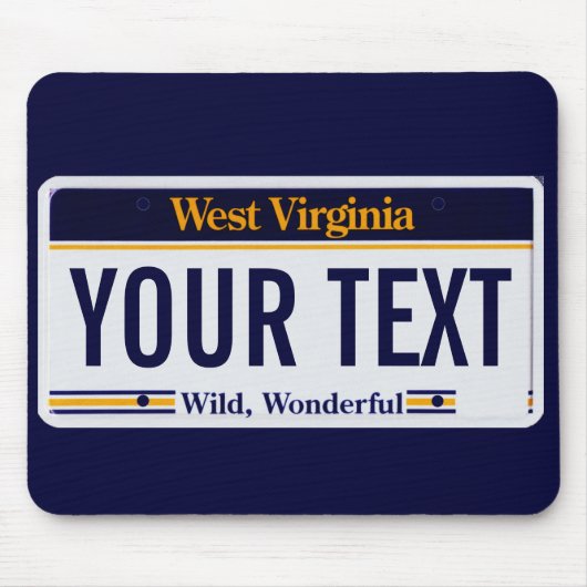 ウェストヴァージニアのナンバープレートのマウスパッド マウスパッド (正面)