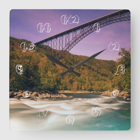 ウェストヴァージニアのバブコック州立公園 スクエア壁時計 (正面)