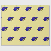 ウェストヴァージニアのフットボール青いnの金ゴールドのプライド ラッピングペーパー (フラット)