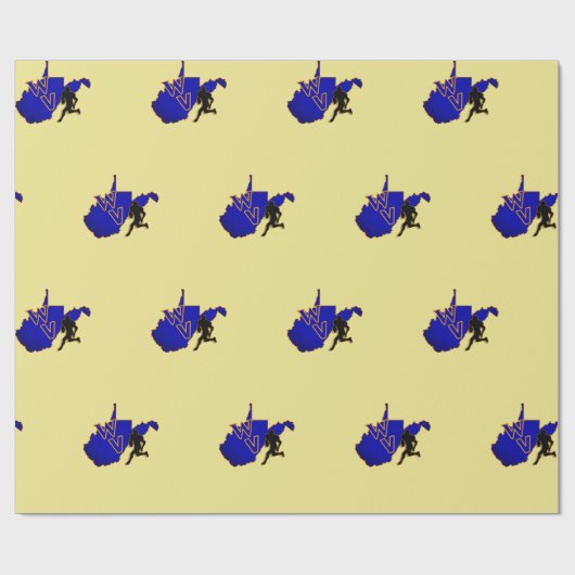 ウェストヴァージニアのフットボール青いnの金ゴールドのプライド ラッピングペーパー (フラット)