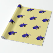 ウェストヴァージニアのフットボール青いnの金ゴールドのプライド ラッピングペーパー (アンロールド)