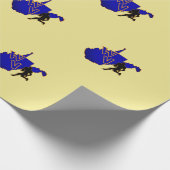 ウェストヴァージニアのフットボール青いnの金ゴールドのプライド ラッピングペーパー (角)