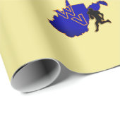 ウェストヴァージニアのフットボール青いnの金ゴールドのプライド ラッピングペーパー (ロールコーナー)