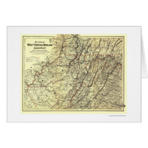 ウェストヴァージニアの内陸の鉄道地図1883年