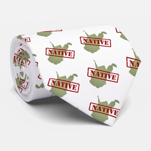 ウェストヴァージニアの地図を持つウェストヴァージニアの先住民 ネクタイ (ロール)