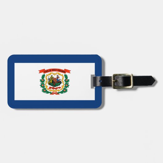 ウェストヴァージニアの州の旗のデザイン ラゲッジタグ (正面横)