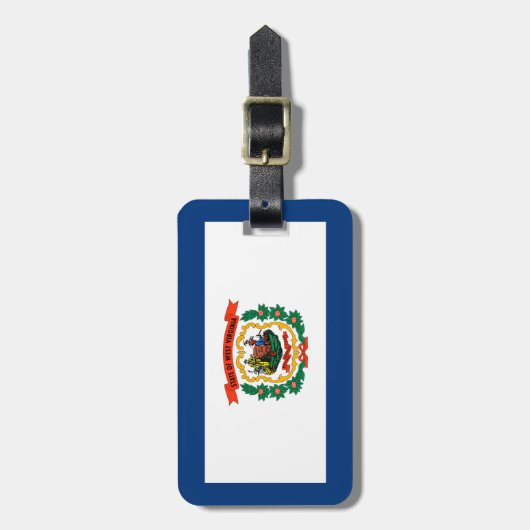 ウェストヴァージニアの州の旗のデザイン ラゲッジタグ (正面縦)