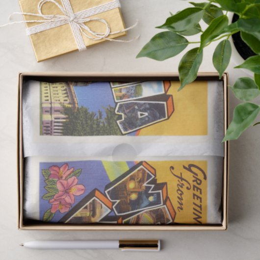 ウェストヴァージニアの州WVの古いヴィンテージ旅行郵便はがき 薄葉紙 (ギフト)