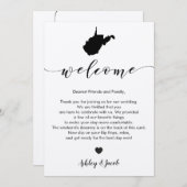 ウェストヴァージニアの結婚式の歓迎の手紙及び旅程 プログラム (正面/裏面)