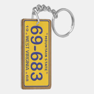 ウェストヴァージニアの1968年のヴィンテージのナンバープレートKeychain キーホルダー