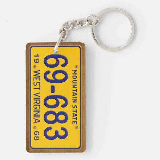 ウェストヴァージニアの1968年のヴィンテージのナンバープレートKeychain キーホルダー (裏面)