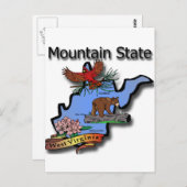 ウェストヴァージニア山の州の基本的なくまRhodode ポストカード (正面/裏面)