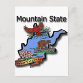 ウェストヴァージニア山の州の基本的なくまRhodode ポストカード (正面)