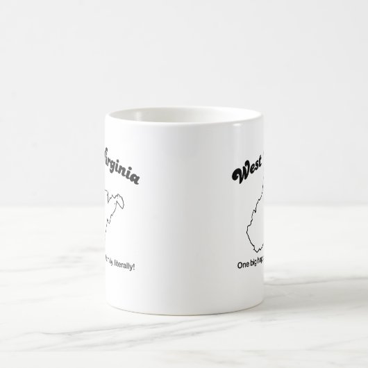 ウェストヴァージニア-文字通り1つの大きい家族 コーヒーマグカップ (中央)