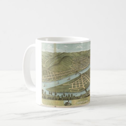 ウェストヴァージニア(1870年)を動かす鳥瞰的な眺め コーヒーマグカップ (正面左)