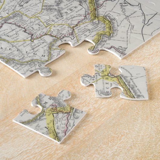 ウェストヴァージニア(1889年)のヴィンテージの地図 ジグソーパズル (側面)