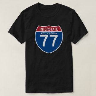 ウェストヴァージニアWV I-77の州間幹線道路の盾- Tシャツ