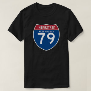 ウェストヴァージニアWV I-79の州間幹線道路の盾- Tシャツ