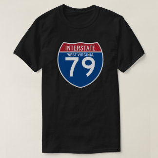 ウェストヴァージニアWV I-79の州間幹線道路の盾- Tシャツ
