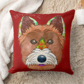 ウェスト熱狂するハイランドホワイトテリア絵を描ハンド クッション (ブランケット)